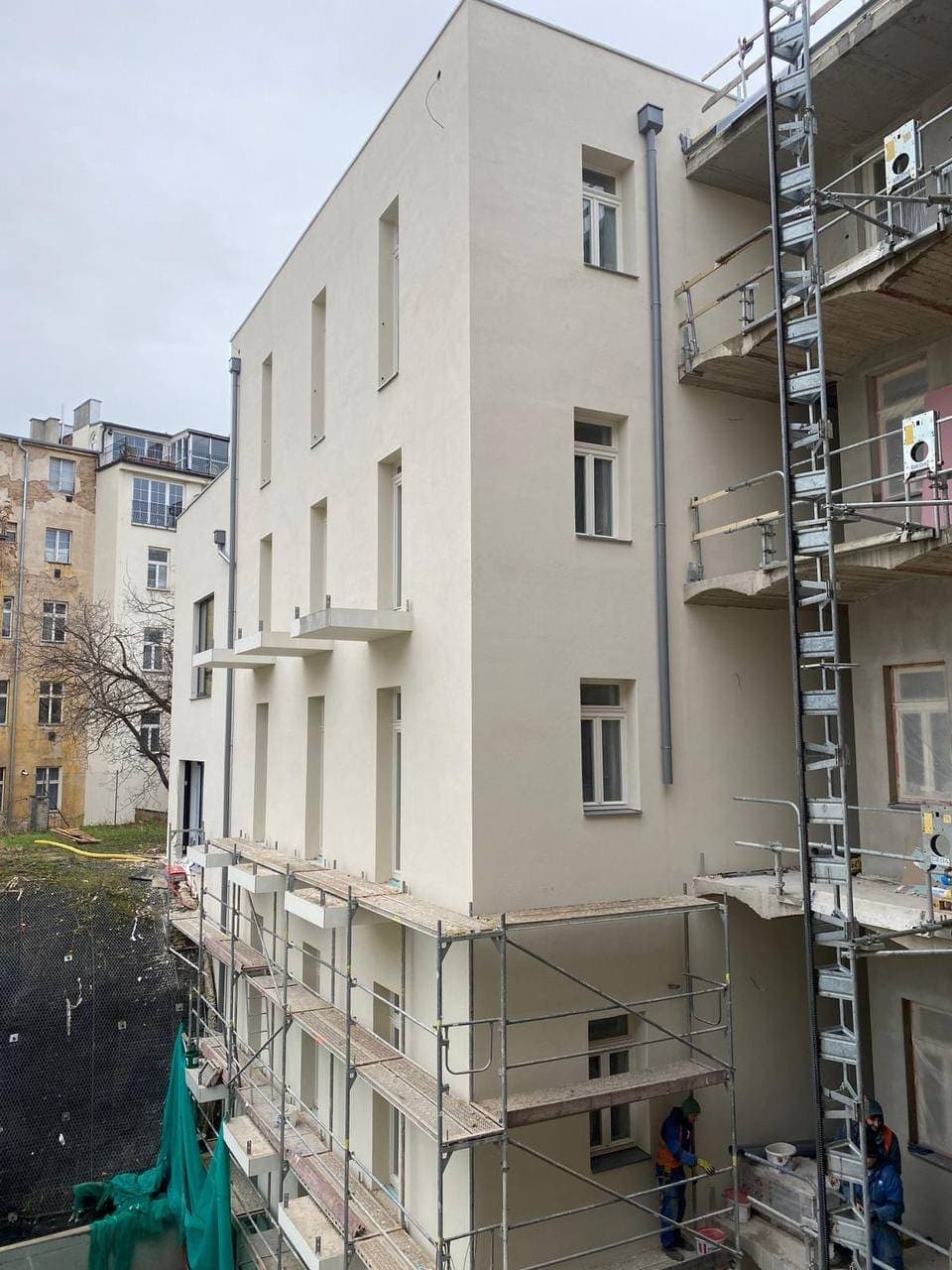 Finished facade of an apartment building
